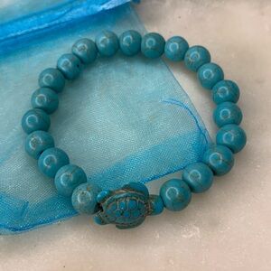 Boho Turquoise Sea Turtle Bead Bracelet